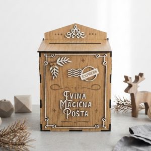 Dekoracija za djecu, poštanski sandučić za pisma Djedu Božićnjaku